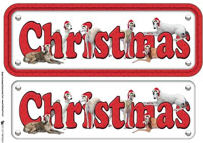 Greyhound & Hats Christmas Sign