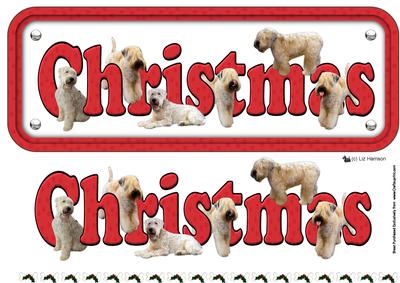 Soft Coated Wheaten Terrier Christmas Sign 3D Decoupage