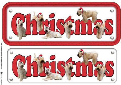 Soft Coated Wheaten Terrier & Hats Christmas Sign