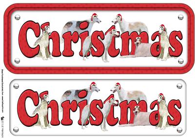 Borzoi & Hats Christmas Sign