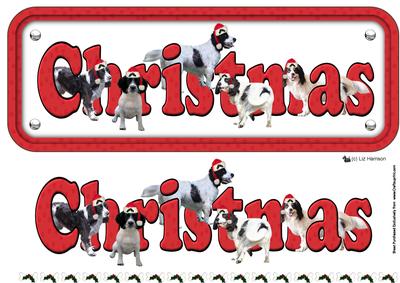 Sprocker & Hats Christmas Sign 3D Decoupage