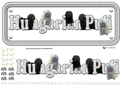 Hungarian Puli Name Sign 3D Decoupage