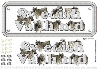Swedish Vallhund Name Sign 3D Decoupage