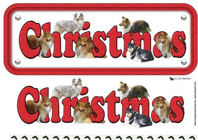 Shetland Sheepdog Christmas Sign 3D Decoupage