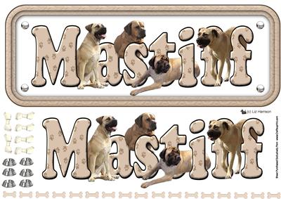Mastiff Name Sign 3D Decoupage