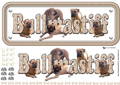 Bullmastiff Name Sign 3D Decoupage