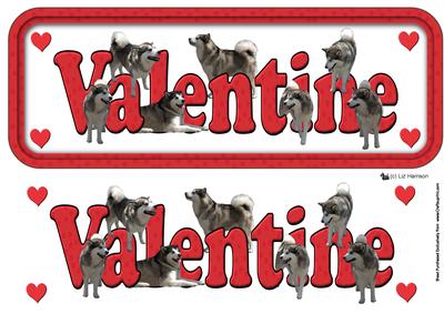 Alaskan Malamute Valentine Sign 3D Decoupage