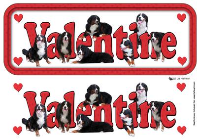 Bernese Mountain Dog Valentine Sign 3D Decoupage