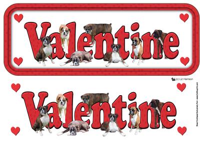 Boxer Dog Valentine Sign 3D Decoupage