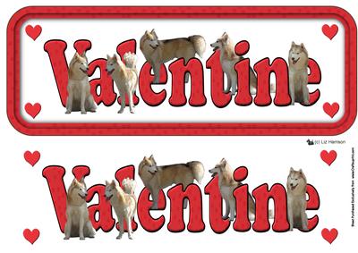Canadian Eskimo Dog Valentine Sign 3D Deciupage