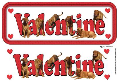 Dogue De Bordeaux Valentine Sign 3D Decoupage