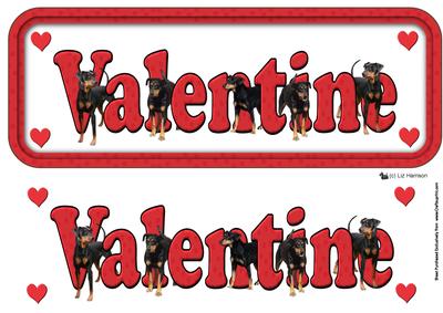 German Pinscher Valentine Sign 3D Decoupage