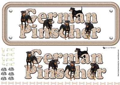 German Pinscher Name Sign 3D Decoupage