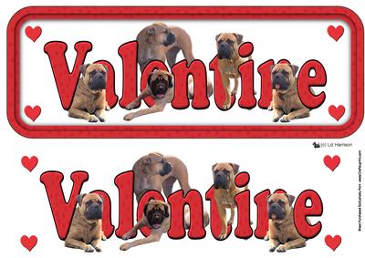 Bullmastiff Valentin Sign 3D Decoupage
