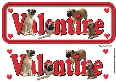 Mastiff Valentine Sign 3D Decoupage