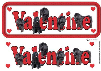 Newfoundland,black,valentine Sign 3D Decoupage
