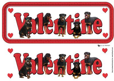 Rottweiler Valentine Sign 3D Decoupage