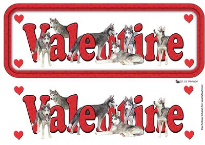 Siberian Husky Valentine Sign 3D Decoupage