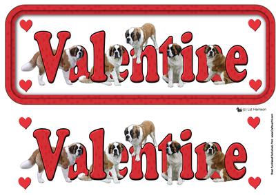 St.bernard Valentine Sign 3D Decoupage