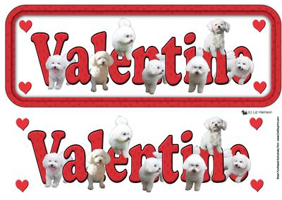 Bichon Frise Valentine Sign 3D Decoupage