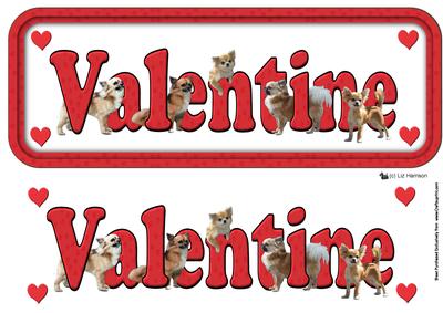 Chihuahua ,long Haired, Valentine Sign 3D Decoupage