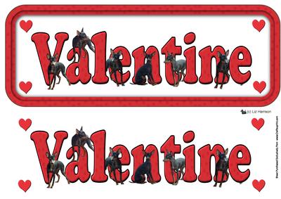 English Toy Terrier Valentine Sign 3D Decoupage