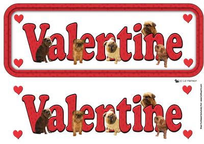 Griffon Bruxellois Valentine Sign 3D Decoupage