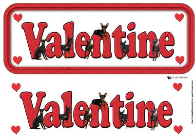 Miniature Pinscher Valentine Sign 3D Decoupage