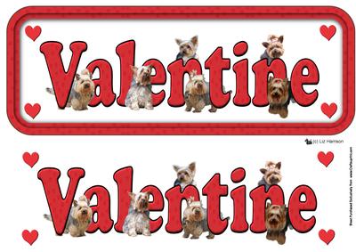 Yorkshire Terrier Valentine Sign 3D Decoupage