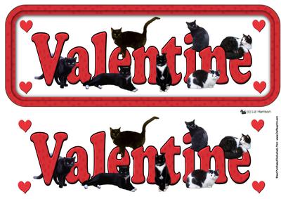 Black Cat Valentine Sign 3D Decoupage