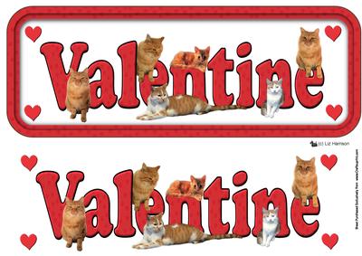 Ginger Cat Valentine Sign 3D Decoupage
