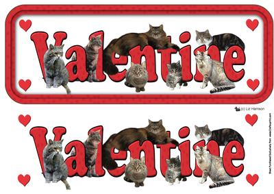 Tabby Cat Valentine Sign 3D Decoupage