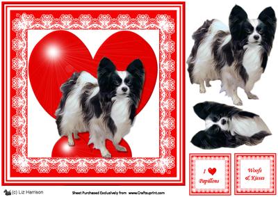 Papillon 8x8 Heart 3D Decoupage
