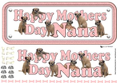 Border Terrier Happy Mothers Day Nana Sign 3D Decoupage