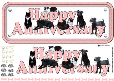 Patterdale & Cat Anniversary Sign 3D Decoupage