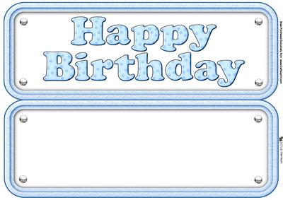 Happy Birthday Paw Print Insert Blue