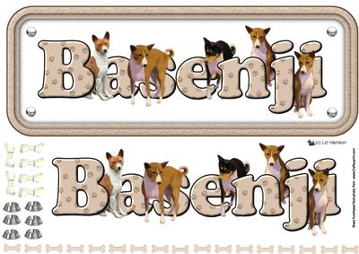Basenji Name Sign 3D Decoupage