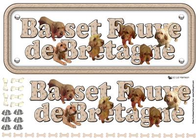 Basset Fauve De Bretagne Name Sign 3D Decoupage