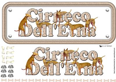 Cirneco Dell'etna Name Sign 3D Decoupage