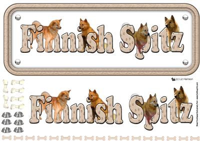 Finnish Spitz Name Sign 3D Decouapge