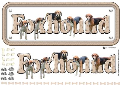 Foxhound Name Sign 3D Decoupage