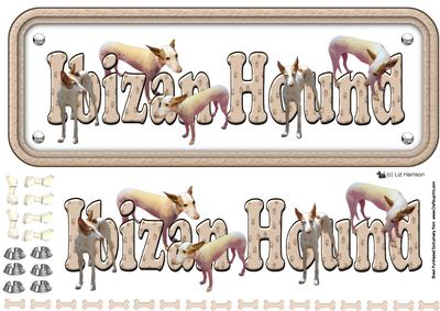 Ibizan Hound Name Sign 3D Decoupage