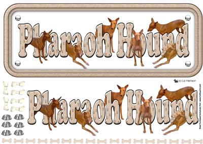 Pharaoh Hound Name Sign 3D Decoupage