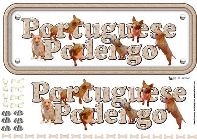 Portuguese Podengo (warren Hound) Name Sign 3D Decoupage