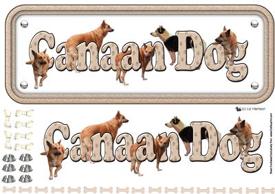 Canaan Dog Name Sign 3D Decoupage