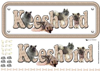 Keeshond Name Sign 3D Decoupage