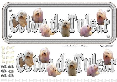 Coton De Tulear Name Sign 3D Decoupage