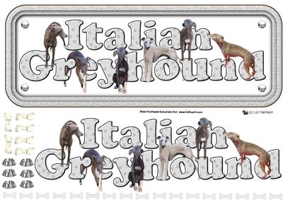 Italian Greyhound Name Sign 3D Decoupage