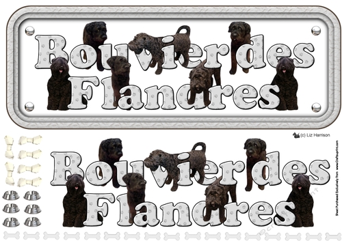 Bouvier des Flandres Name Sign 3D Decoupage