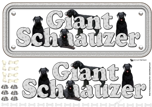 Giant Schnauzer Name Sign 3D Decoupage